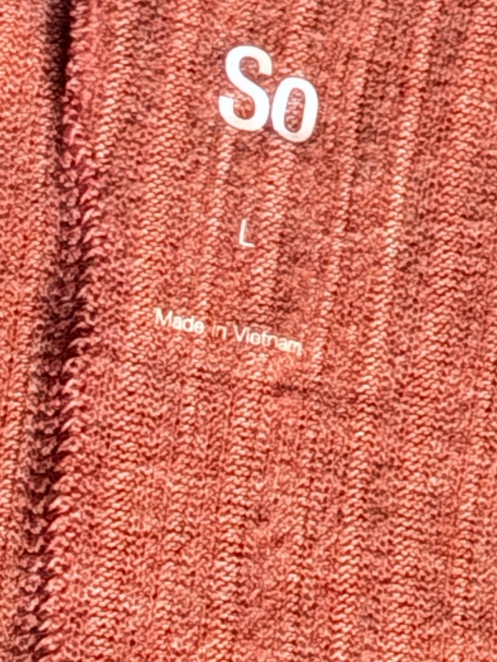 SO Ribbed Button-Front Tie Hem Top - Rust - Picture 2 of 2